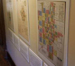 An exhibit of Phoenix maps at Heritage Square.