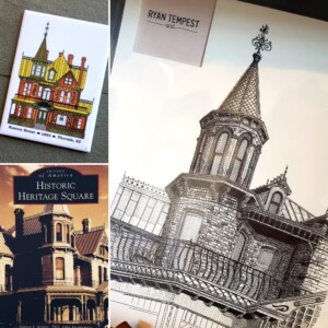 Picture of museum store items with Rosson House on them