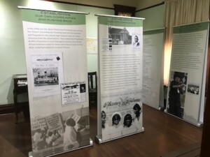 A picture of exhibit panels from The Great Migration exhibit at Heritage Square.