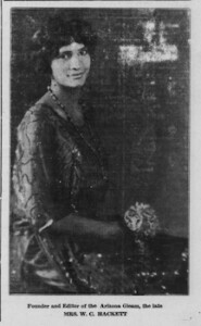 A photo of Ayra Hackett, circa 1929, printed in The Arizona Gleam in 1937.