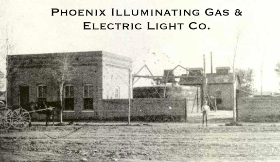 A picture of the Phoenix Illuminating Gas and Electric Light Company, circa 1900.