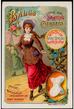 A late 19th century ad for a corset to wear while roller skating.