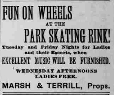 An ad for the park Skating Rink in Phoenix, promising "Fun on Wheels!"